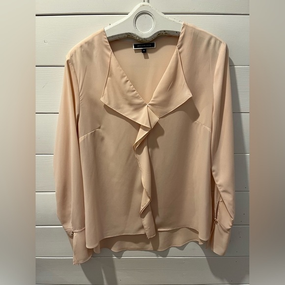 Melanie Lyne Tops - MELANIE LYNE Pale Salmon Ruffle Blouse – Size 12